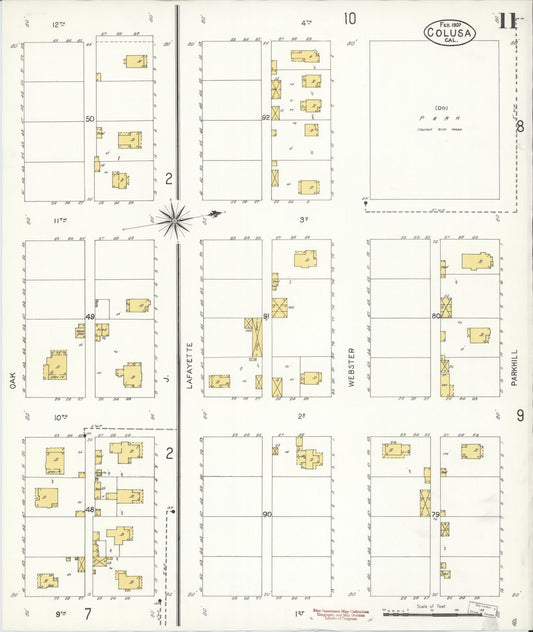 Sanborn Fire Insurance Map from Colusa, Colusa County, California (1907), Sheet #0011 - Historic Sanborn Fire Insurance Map Print, vintage old map wall art, antique decor, genealogy gift, California California map