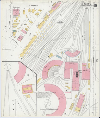 Sanborn Fire Insurance Map from Galesburg, Knox County, Illinois (1906), Sheet #0018 - Historic Sanborn Fire Insurance Map Print, vintage old map wall art, antique decor, genealogy gift, Illinois Illinois map