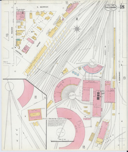 Sanborn Fire Insurance Map from Galesburg, Knox County, Illinois (1906), Sheet #0018 - Historic Sanborn Fire Insurance Map Print, vintage old map wall art, antique decor, genealogy gift, Illinois Illinois map