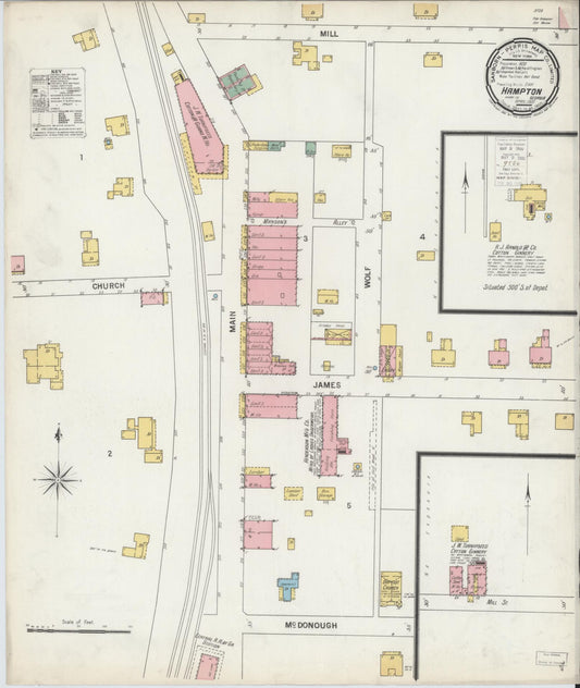 Sanborn Fire Insurance Map from Hampton, Henry County, Georgia. (1900) – Historic Sanborn Fire Insurance Map Print