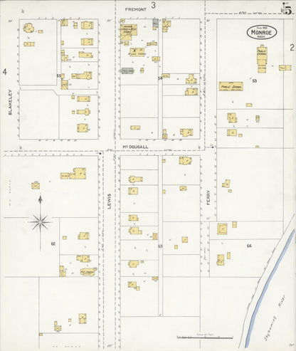 Sanborn Fire Insurance Map from Monroe, Snohomish County, Washington (1905), Sheet #0005 - Complete Map Set gallery image, historic Sanborn map, vintage wall art, Washington Washington