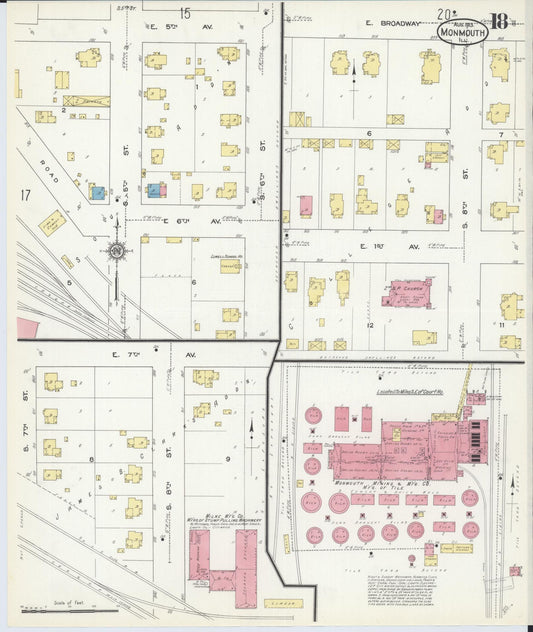 Sanborn Fire Insurance Map from Monmouth, Warren County, Illinois (1913), Sheet #0018 - Historic Sanborn Fire Insurance Map Print, vintage old map wall art, antique decor, genealogy gift, Illinois Illinois map