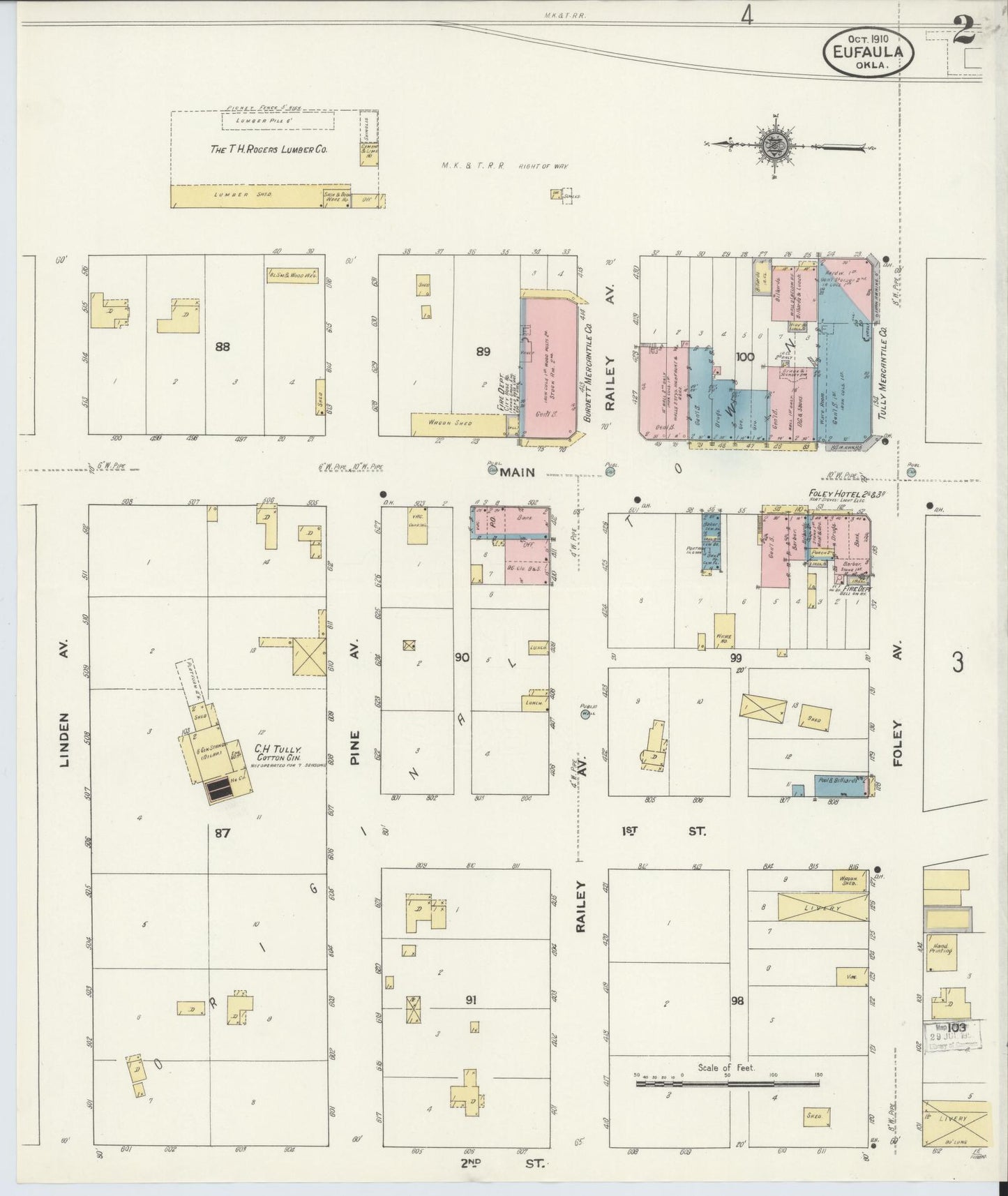 Sanborn Fire Insurance Map from Eufala, McIntosch County, Oklahoma (1910), Sheet #0002 - Complete Map Set gallery image, historic Sanborn map, vintage wall art, Oklahoma Oklahoma