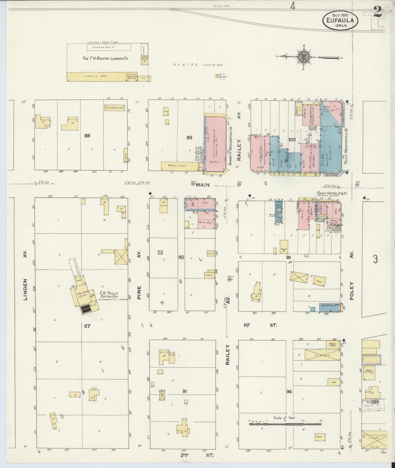 Sanborn Fire Insurance Map from Eufala, McIntosch County, Oklahoma (1910), Sheet #0002 - Complete Map Set gallery image, historic Sanborn map, vintage wall art, Oklahoma Oklahoma