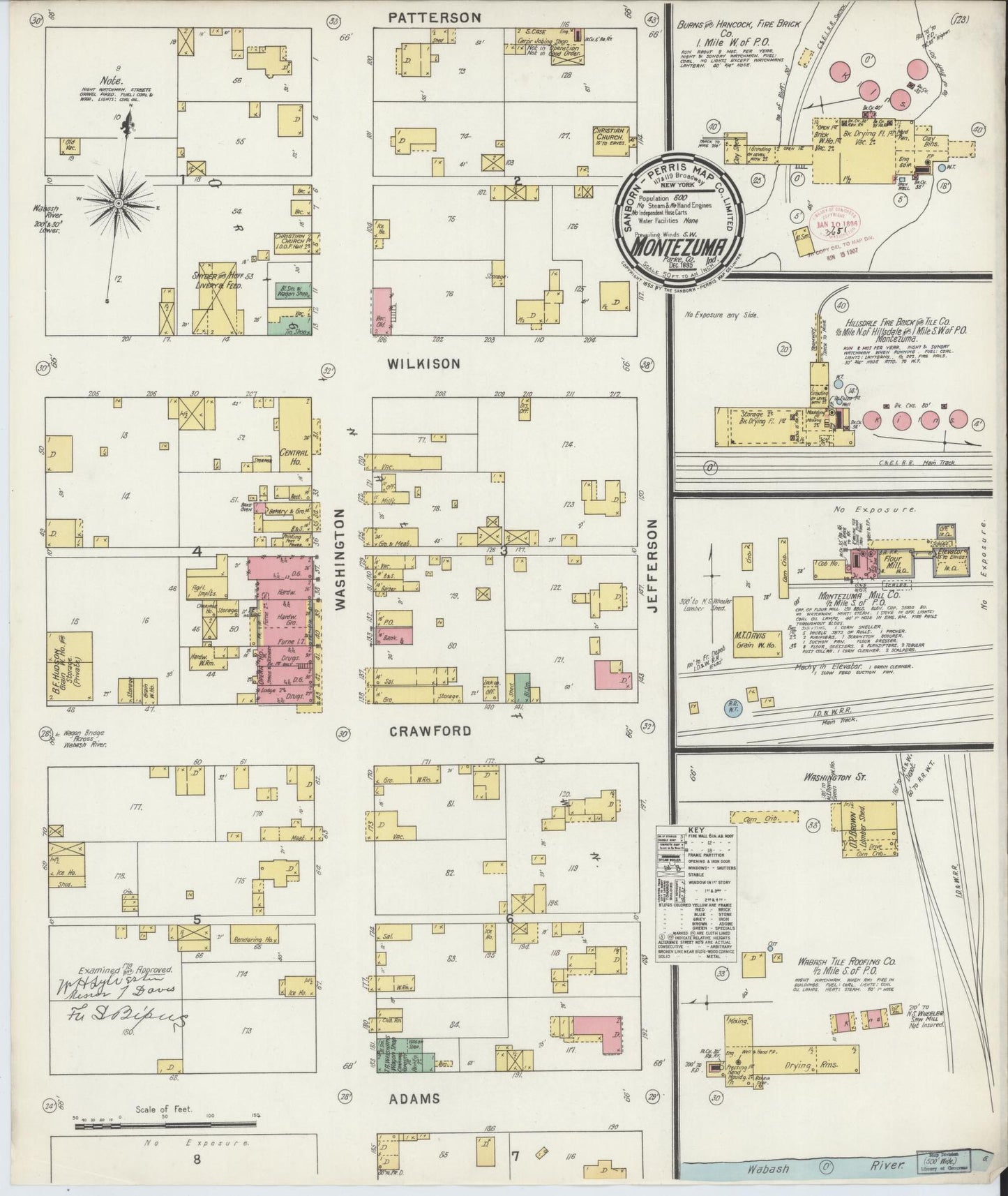 Sanborn Fire Insurance Map from Montezuma, Parke County, Indiana. (1895) – Historic Sanborn Fire Insurance Map Print