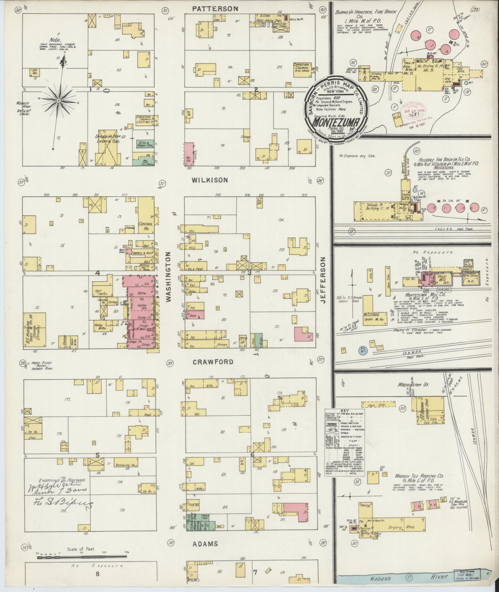 Sanborn Fire Insurance Map from Montezuma, Parke County, Indiana. (1895) – Historic Sanborn Fire Insurance Map Print