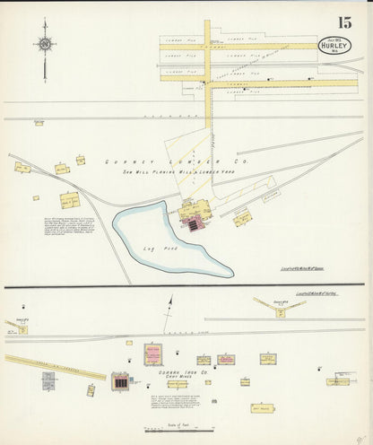 Sanborn Fire Insurance Map from Hurley, Iron County, Wisconsin (1913), Sheet #0015 - Historic Sanborn Fire Insurance Map Print, vintage old map wall art, antique decor, genealogy gift, Wisconsin Wisconsin map