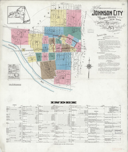 Sanborn Fire Insurance Map from Johnson City, Broome County, New York. (1925) – Historic Sanborn Fire Insurance Map Print