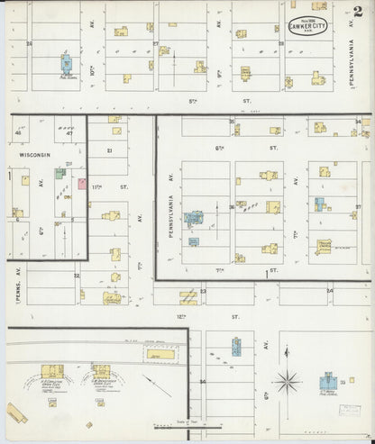 Sanborn Fire Insurance Map from Cawker City, Mitchell County, Kansas (1896), Sheet #0002 - Complete Map Set gallery image, historic Sanborn map, vintage wall art, Kansas Kansas