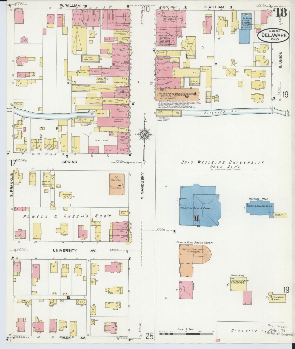 Sanborn Fire Insurance Map from Delaware, Delaware County, Ohio (1911), Sheet #0018 - Complete Map Set gallery image, historic Sanborn map, vintage wall art, Sanborn Fire Insurance Map from Delaware Delaware