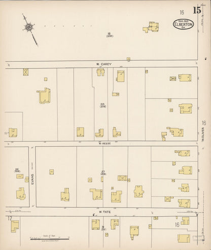 Sanborn Fire Insurance Map from Elberton, Elbert County, Georgia (1922), Sheet #0015 - Complete Map Set gallery image, historic Sanborn map, vintage wall art, Georgia Georgia