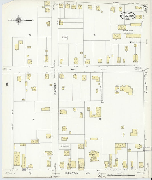 Sanborn Fire Insurance Map from Clayton, Gloucester County, New Jersey (1910), Sheet #0007 - Historic Sanborn Fire Insurance Map Print, vintage old map wall art, antique decor, genealogy gift, New Jersey New Jersey map