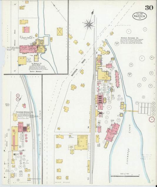 Sanborn Fire Insurance Map from Warren, Warren County, Pennsylvania (1904), Sheet #0030 - Historic Sanborn Fire Insurance Map Print, vintage old map wall art, antique decor, genealogy gift, Pennsylvania Pennsylvania map