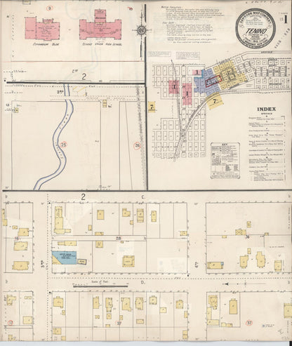 Sanborn Fire Insurance Map from Tenino, Thurston County, Washington (1942), Sheet #0001 - Complete Map Set gallery image, historic Sanborn map, vintage wall art, Washington Washington