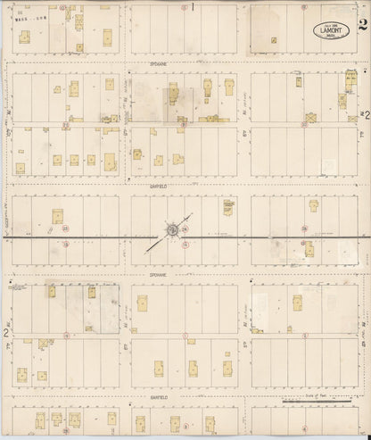 Sanborn Fire Insurance Map from Lamont, Whitman County, Washington (1931), Sheet #0002 - Complete Map Set gallery image, historic Sanborn map, vintage wall art, Washington Washington