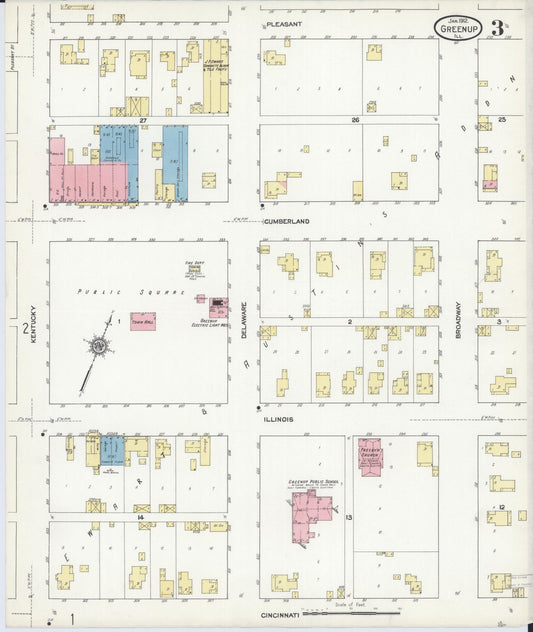 Sanborn Fire Insurance Map from Greenup, Cumberland County, Illinois (1912), Sheet #0003 - Historic Sanborn Fire Insurance Map Print, vintage old map wall art, antique decor, genealogy gift, Illinois Illinois map