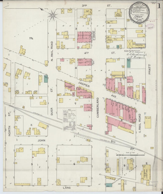 Sanborn Fire Insurance Map from Casey, Clark County, Illinois (1893), Sheet #0001 - Historic Sanborn Fire Insurance Map Print, vintage old map wall art, antique decor, genealogy gift, Illinois Illinois map