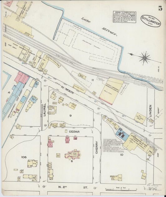 Sanborn Fire Insurance Map from Stillwater, Washington County, Minnesota (1884), Sheet #0005 - Historic Sanborn Fire Insurance Map Print, vintage old map wall art, antique decor, genealogy gift, Minnesota Minnesota map