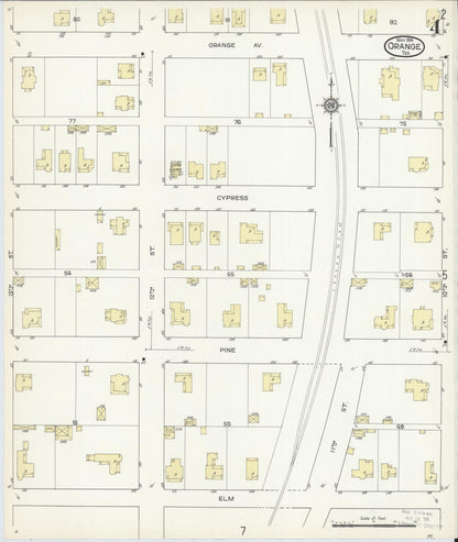Sanborn Fire Insurance Map from Orange, Orange County, Texas (1914), Sheet #0004 - Historic Sanborn Fire Insurance Map Print, vintage old map wall art, antique decor, genealogy gift, Texas Texas map