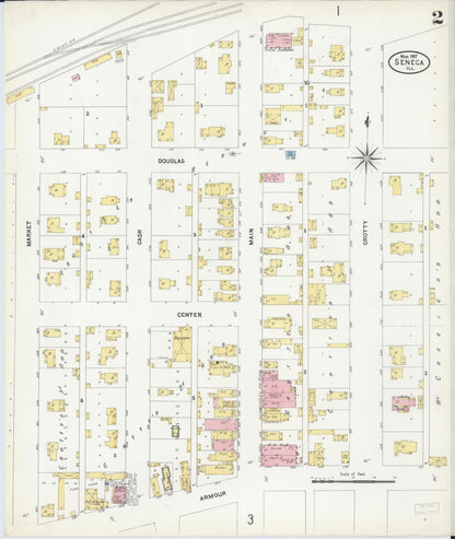 Sanborn Fire Insurance Map from Seneca, La Salle County, Illinois (1907), Sheet #0002 - Historic Sanborn Fire Insurance Map Print, vintage old map wall art, antique decor, genealogy gift, Illinois Illinois map