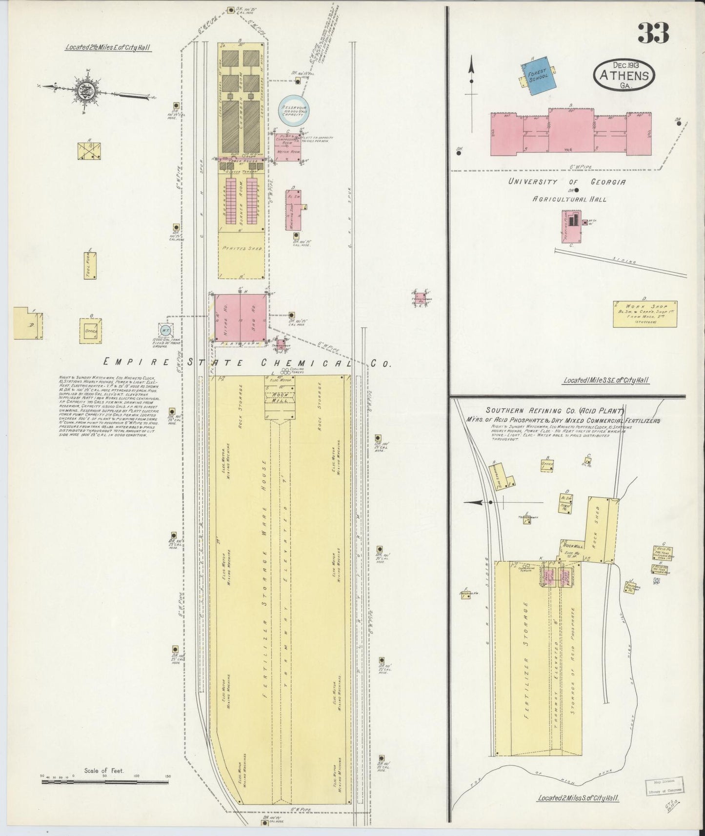 Sanborn Fire Insurance Map from Athens, Clarke County, Georgia (1913), Sheet #0033 - Complete Map Set gallery image, historic Sanborn map, vintage wall art, Georgia Georgia