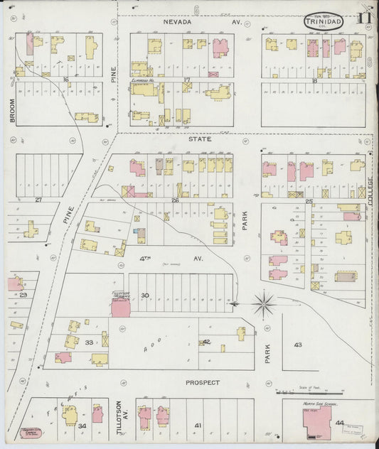 Sanborn Fire Insurance Map from Trinidad, Las Animas County, Colorado (1893), Sheet #0011 - Historic Sanborn Fire Insurance Map Print, vintage old map wall art, antique decor, genealogy gift, Colorado Colorado map