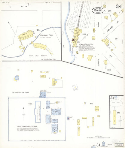 Sanborn Fire Insurance Map from Boise, Ada County, Idaho (1903), Sheet #0034 - Complete Map Set gallery image, historic Sanborn map, vintage wall art, Idaho Idaho