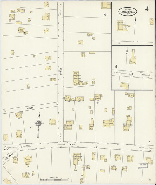 Sanborn Fire Insurance Map from Tannersville, Greene County, New York (1912), Sheet #0004 - Historic Sanborn Fire Insurance Map Print, vintage old map wall art, antique decor, genealogy gift, New York New York map