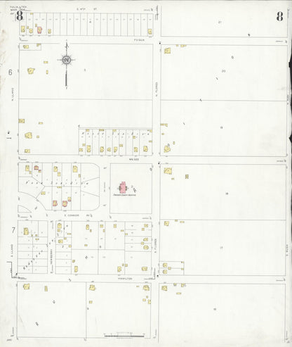 Sanborn Fire Insurance Map from Tulia, Swisher County, Texas (1936), Sheet #0008 - Complete Map Set gallery image, historic Sanborn map, vintage wall art, Texas Texas