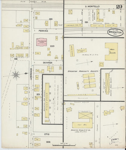Sanborn Fire Insurance Map from Brockton, Plymouth County, Massachusetts (1889), Sheet #0029 - Complete Map Set gallery image, historic Sanborn map, vintage wall art, Massachusetts Massachusetts