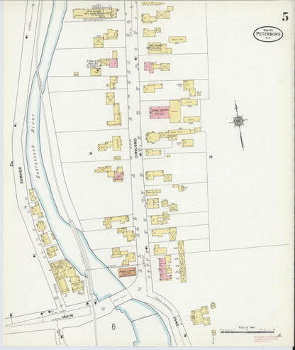 Sanborn Fire Insurance Map from Peterborough, Hillsborough County, New Hampshire (1911), Sheet #0005 - Complete Map Set gallery image, historic Sanborn map, vintage wall art, New Hampshire New Hampshire