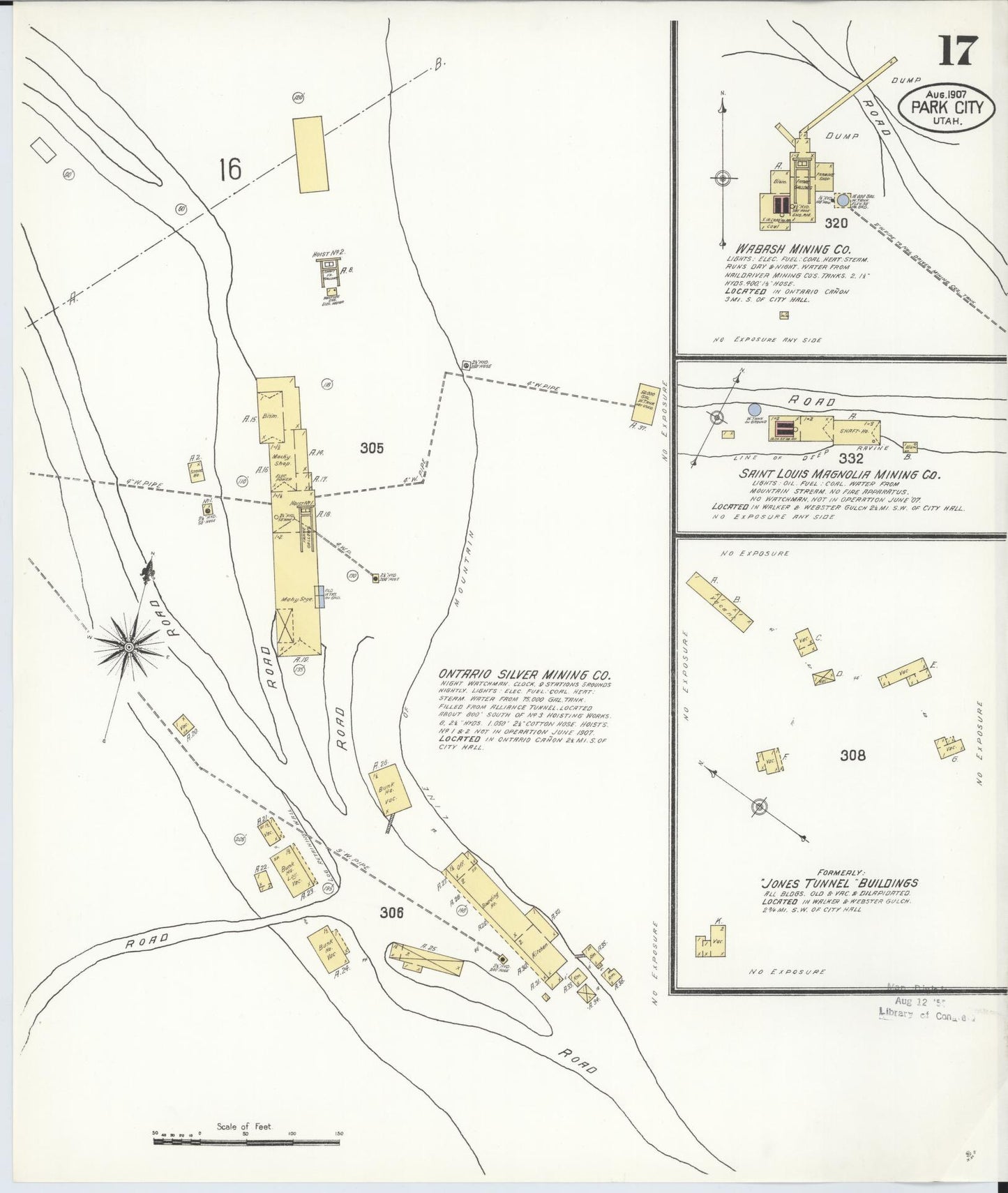 Sanborn Fire Insurance Map from Park City, Summit County, Utah (1907), Sheet #0017 - Complete Map Set gallery image, historic Sanborn map, vintage wall art, Utah Utah
