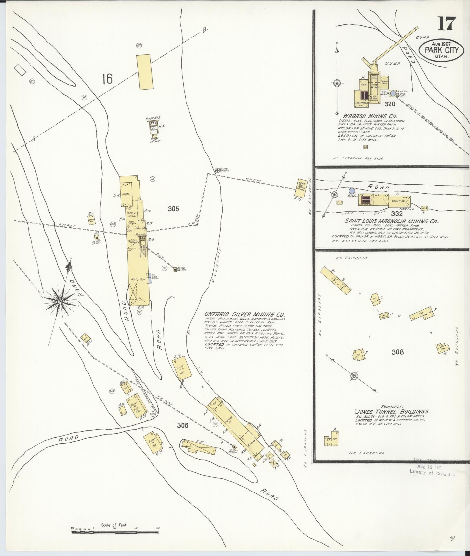 Sanborn Fire Insurance Map from Park City, Summit County, Utah (1907), Sheet #0017 - Complete Map Set gallery image, historic Sanborn map, vintage wall art, Utah Utah