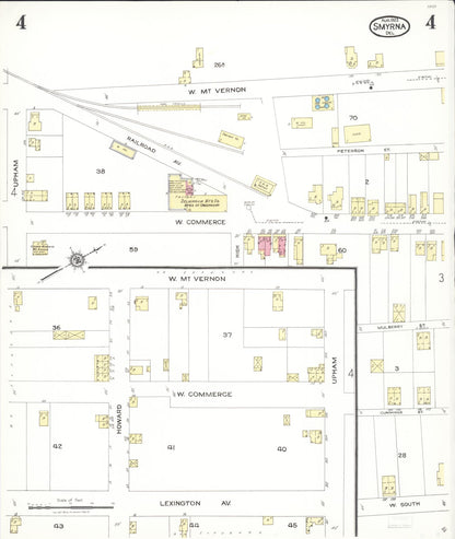 Sanborn Fire Insurance Map from Smyrna, Kent County, Delaware (1923), Sheet #0004 - Complete Map Set gallery image, historic Sanborn map, vintage wall art, Delaware Delaware