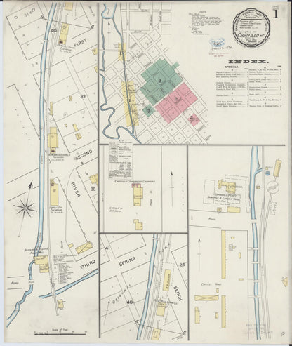 Sanborn Fire Insurance Map from Chatfield, Fillmore And Olmsted Counties, Minnesota (1894), Sheet #0001 - Complete Map Set gallery image, historic Sanborn map, vintage wall art, Minnesota Minnesota