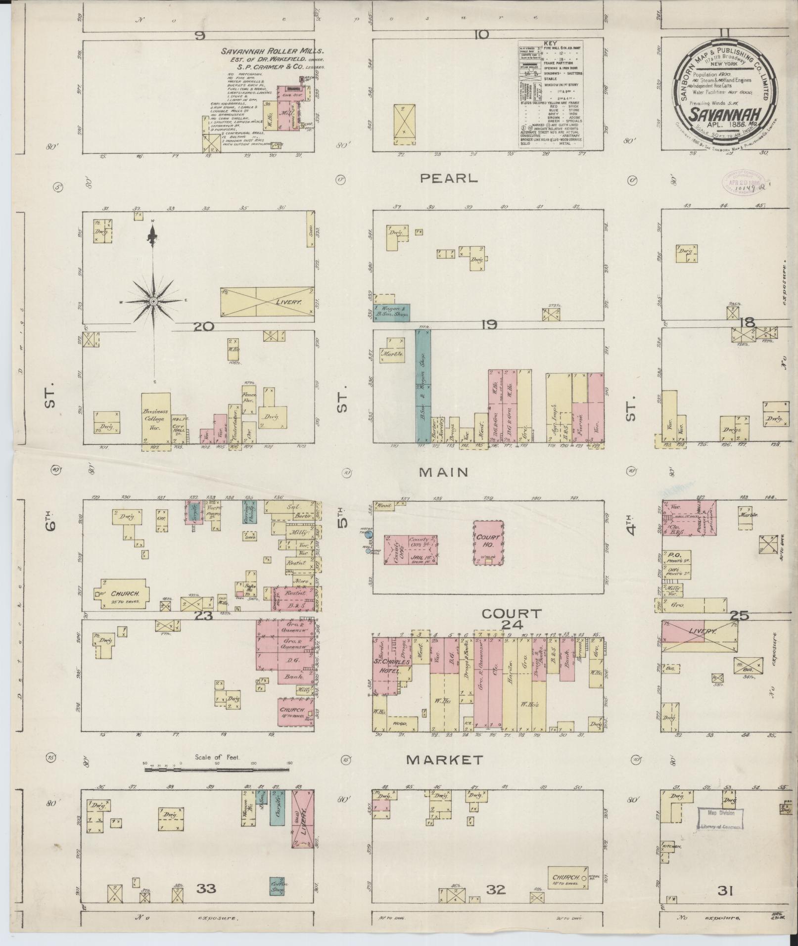 Sanborn Fire Insurance Map from Savannah, Andrew County, Missouri (1886), Sheet #0001 - Historic Sanborn Fire Insurance Map Print, vintage old map wall art, antique decor, genealogy gift, Missouri Missouri map
