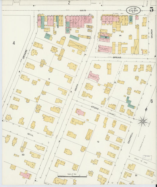 Sanborn Fire Insurance Map from Cuba, Allegany County, New York (1904), Sheet #0005 - Historic Sanborn Fire Insurance Map Print, vintage old map wall art, antique decor, genealogy gift, New York New York map