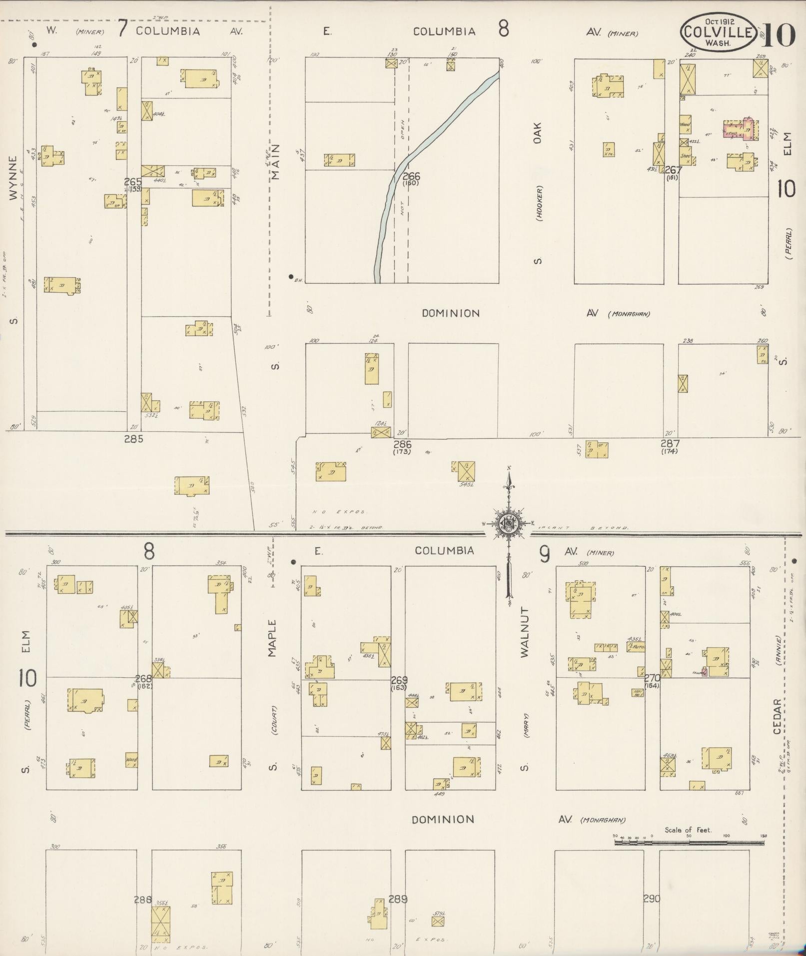 Sanborn Fire Insurance Map from Colville, Stevens County, Washington (1912), Sheet #0010 - Complete Map Set gallery image, historic Sanborn map, vintage wall art, Washington Washington