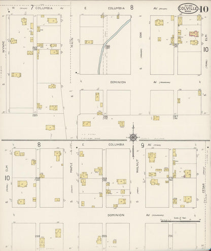 Sanborn Fire Insurance Map from Colville, Stevens County, Washington (1912), Sheet #0010 - Complete Map Set gallery image, historic Sanborn map, vintage wall art, Washington Washington