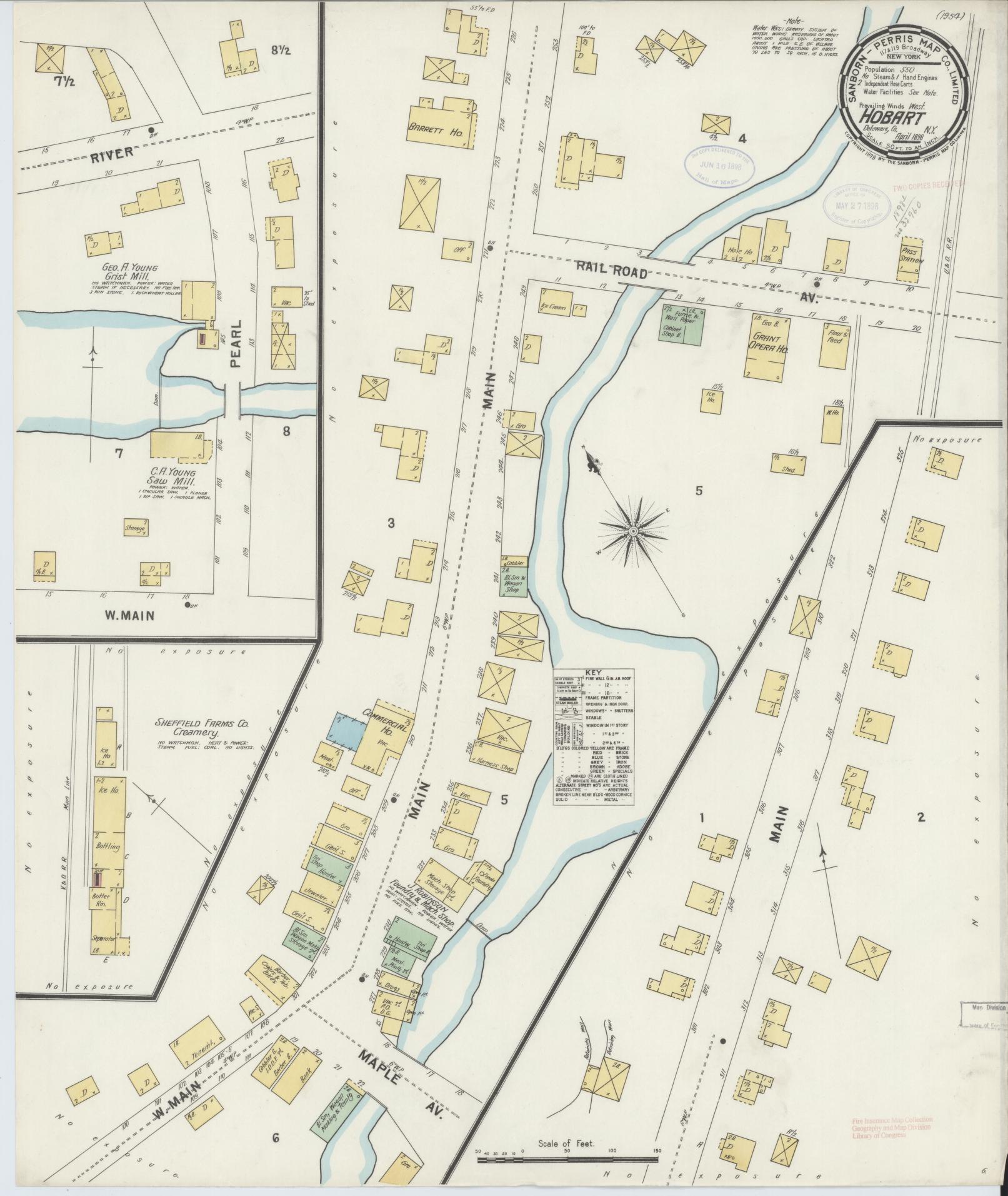 Sanborn Fire Insurance Map from Hobart, Delaware County, New York. (1898) – Historic Sanborn Fire Insurance Map Print