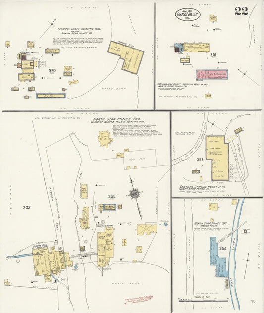 Sanborn Fire Insurance Map from Grass Valley, Nevada County, California (1912), Sheet #0022 - Historic Sanborn Fire Insurance Map Print, vintage old map wall art, antique decor, genealogy gift, California California map