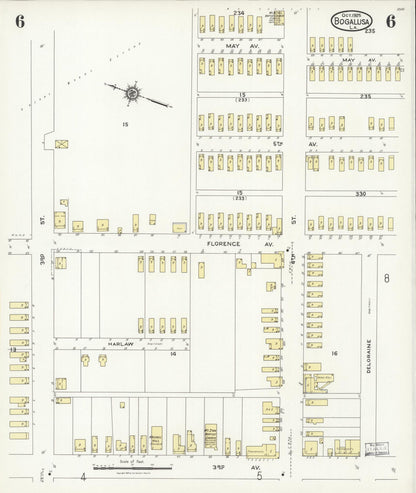 Sanborn Fire Insurance Map from Bogalusa, Washington Parish, Louisiana (1925), Sheet #0006 - Complete Map Set gallery image, historic Sanborn map, vintage wall art, Louisiana Louisiana