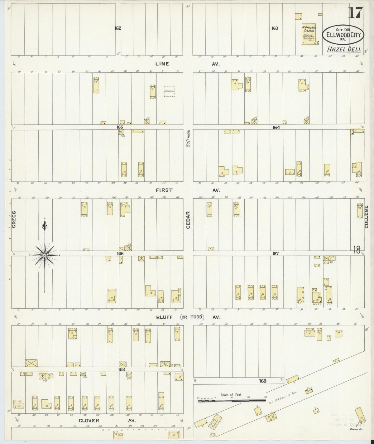 Sanborn Fire Insurance Map from Ellwood City, Lawrence County, Pennsylvania (1908), Sheet #0017 - Complete Map Set gallery image, historic Sanborn map, vintage wall art, Pennsylvania Pennsylvania