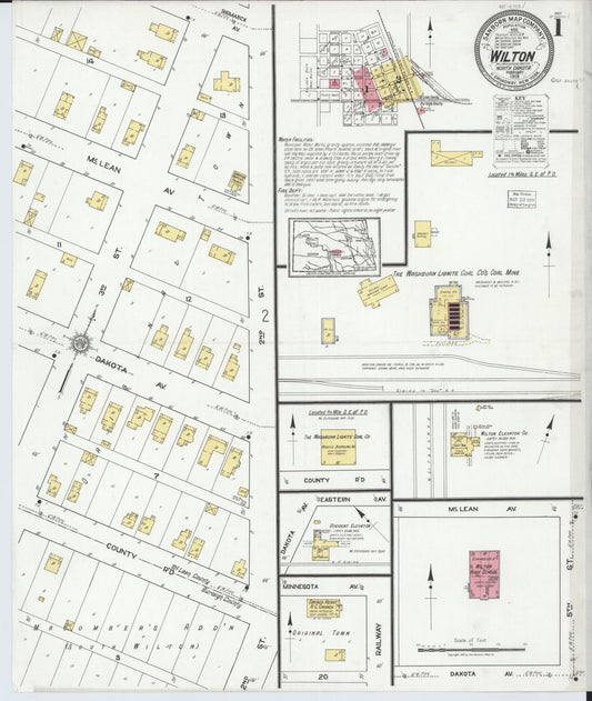 Sanborn Fire Insurance Map from Wilton, Mclean And Burleigh Counties, North Dakota. (1919) – Historic Sanborn Fire Insurance Map Print