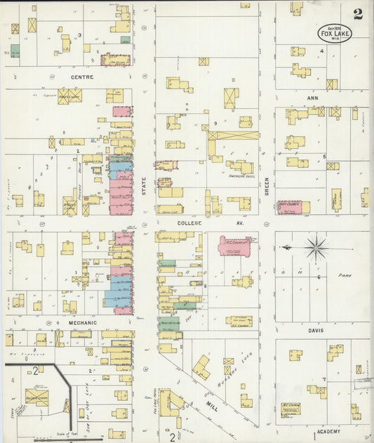 Sanborn Fire Insurance Map from Fox Lake, Dodge County, Wisconsin (1898), Sheet #0002 - Historic Sanborn Fire Insurance Map Print, vintage old map wall art, antique decor, genealogy gift, Wisconsin Wisconsin map
