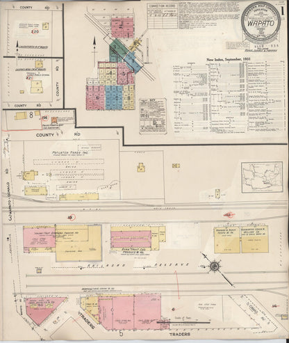 Sanborn Fire Insurance Map from Wapato, Yakima County, Washington (1941), Sheet #0001 - Complete Map Set gallery image, historic Sanborn map, vintage wall art, Washington Washington