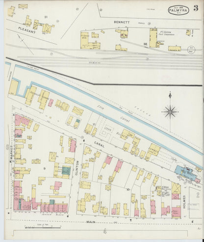 Sanborn Fire Insurance Map from Palmyra, Wayne County, New York (1894), Sheet #0003 - Complete Map Set gallery image, historic Sanborn map, vintage wall art, New York New York