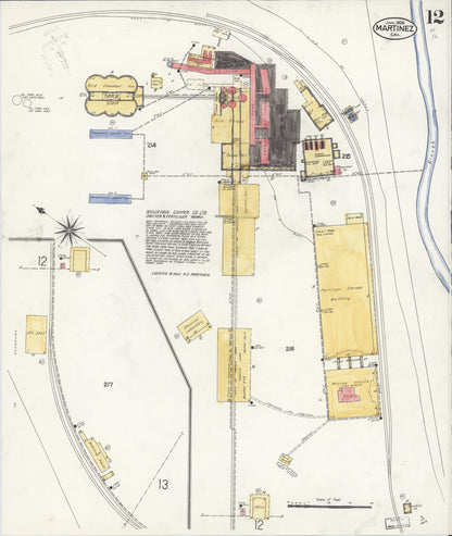 Sanborn Fire Insurance Map from Martinez, Contra Costa County, California (1908), Sheet #0012 - Complete Map Set gallery image, historic Sanborn map, vintage wall art, California California