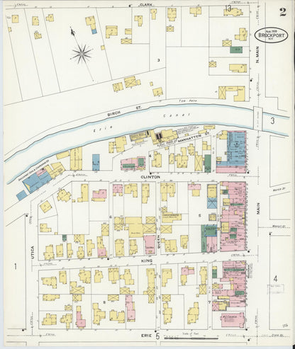 Sanborn Fire Insurance Map from Brockport, Monroe County, New York (1909), Sheet #0002 - Complete Map Set gallery image, historic Sanborn map, vintage wall art, New York New York