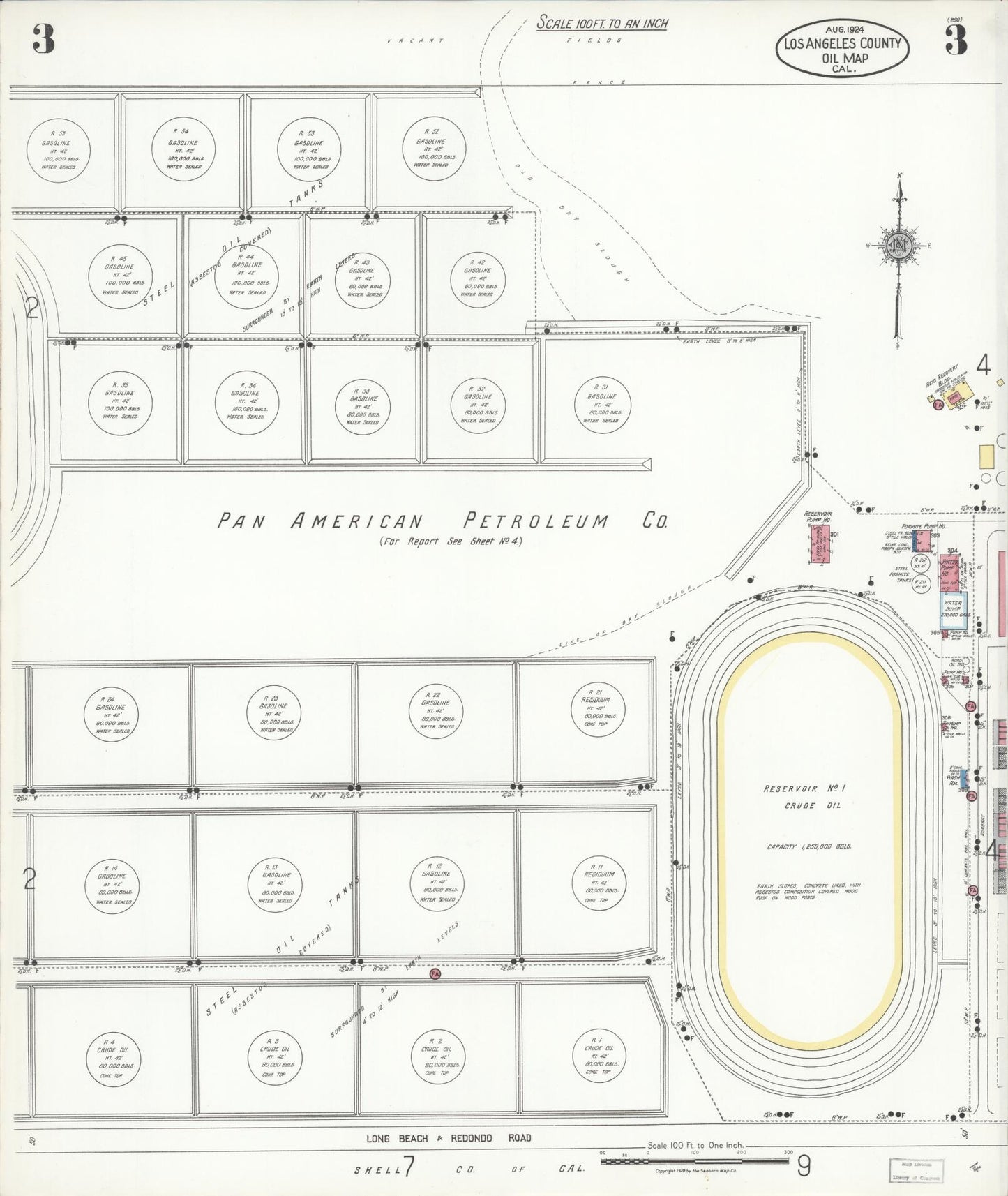 Sanborn Fire Insurance Map from Los Angeles Co., Los Angeles County, California (1924), Sheet #0003 - Historic Sanborn Fire Insurance Map Print, vintage old map wall art, antique decor, genealogy gift, California California map